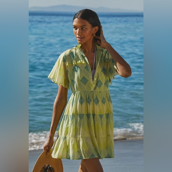 NWT Ro's Garden Vibeka Ruffle Mini Dress - Picture 1 of 4